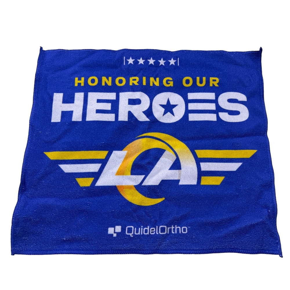 Los Angeles Rams Honoring Our Heroes Rally Towel Blue LA Winged Logo NFL